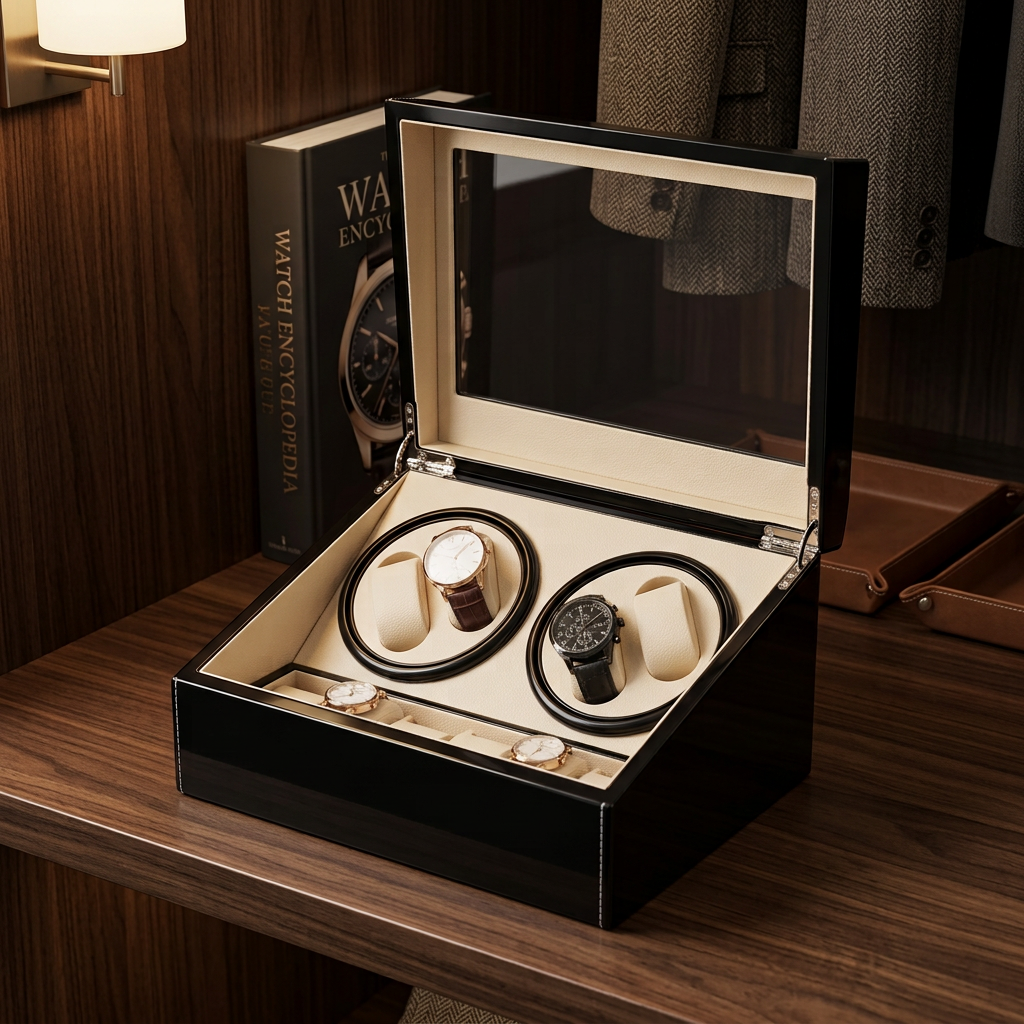 Coffret Signature Duo dans un dressing horloger